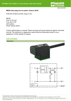 MSUD valve plug form A power reducer 60/40 PUR 3X0.75 black UL
