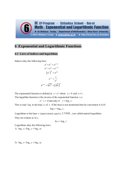 Math : Exponential and Logarithmic Function
