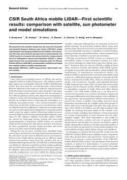 CSIR South Africa mobile LIDAR&mdash;First scientific results: comparison