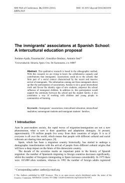 The inmigrants` associatons at Spanish School: A intercultural