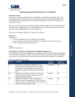 Summarizing and Identifying Issues in Nonfiction