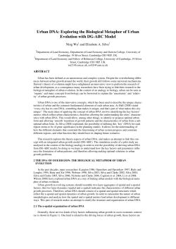 Urban DNA: Exploring the Biological Metaphor of Urban
