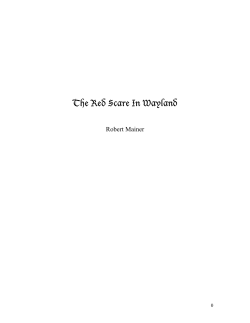 The Red Scare In Wayland - First Parish in Wayland