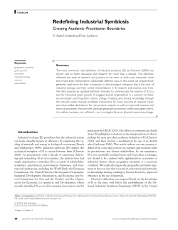 Redefining Industrial Symbiosis