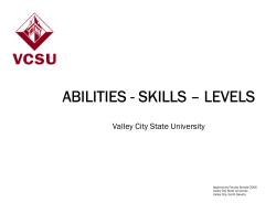 ABILITIES - SKILLS &ndash; LEVELS - Valley City State University