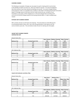 CLEANING CHARGES The following are examples of charges you