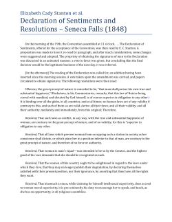 Declaration of Sentiments and Resolutions