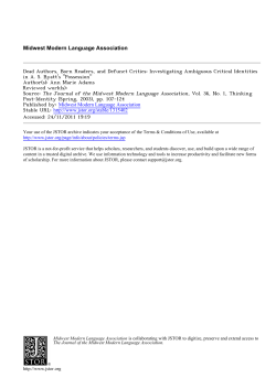 Dead Authors, Born Readers, and Defunct Critics