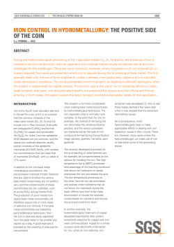 Iron Control in Hydrometallurgy