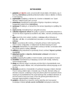 DICTION WORDS