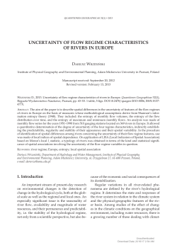 UNCERTAINTY OF FLOW REGIME CHARACTERISTICS OF