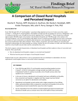 A Comparison of Closed Rural Hospitals and