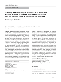 Assessing and analyzing 3D architecture of woody root systems, a