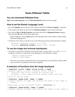 Some DrRacket Tidbits