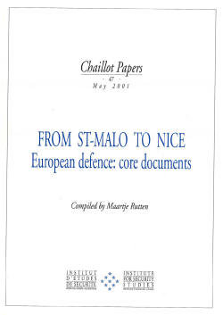 From St-Malo to Nice: European defence: core documents