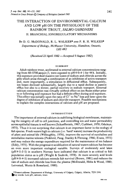 THE INTERACTION OF ENVIRONMENTAL CALCIUM AND LOW pH