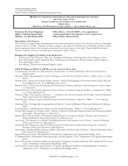 DRAMA 587 Emerging Discourses Sp 2015 Syllabus