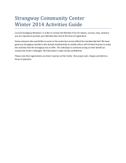 Strangway Community Center Winter 2014 Activities
