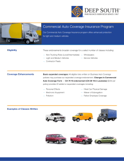 Commercial Auto Coverage Insurance Program