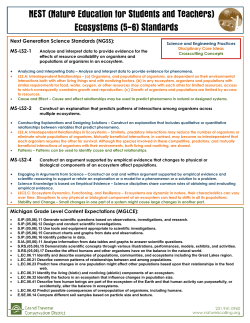 Next Generation Science Standards (NGSS): MS-LS2-1 MS-LS2
