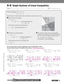 6-6 Graph Systems of Linear Inequalities