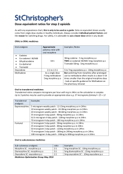 Dose equivalent ratios for step 2 opioids