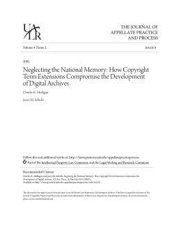 Neglecting the National Memory: How Copyright Term Extensions