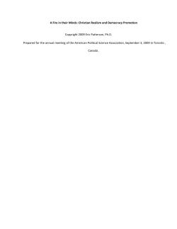 A Fire in their Minds: Christian Realism and Democracy Promotion
