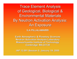 Neutron Activation Analysis