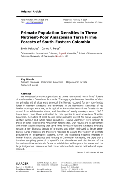 Primate Population Densities in Three Nutrient-Poor