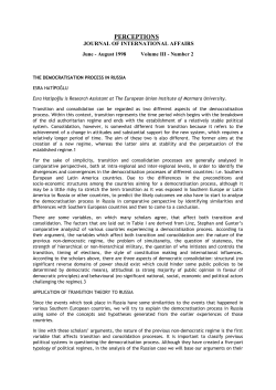 THE DEMOCRATISATION PROCESS IN RUSSIA