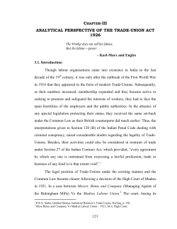 analytical perspective of the trade-union act 1926