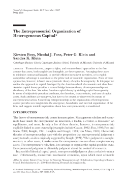 The Entrepreneurial Organization of Heterogeneous Capital*