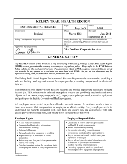 general safety - Kelsey Trail Health Region