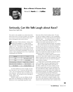 Seriously, Can We Talk Laugh about Race?