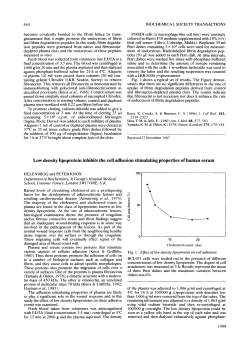 Low density lipoprotein inhibits the cell adhesion stimulating