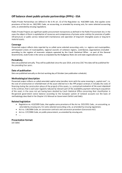 Off balance sheet public-private partnerships (PPPs)