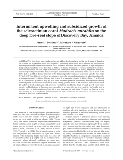 Intermittent upwelling and subsidized growth of the scleractinian