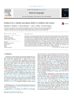 Evidence for a rhythm perception deficit in children who stutter