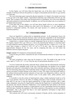 7 LIQUIDS AND SOLUTIONS In this chapter, you will learn about the