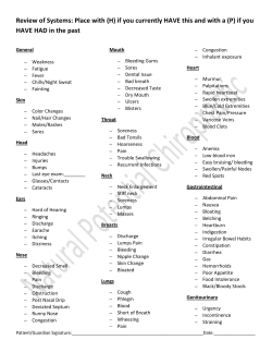 if you currently HAVE this and with a (P) if you HAVE HAD in the past