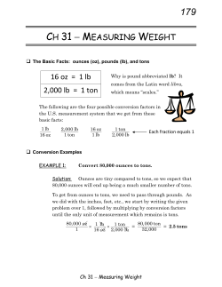 ch 31 - measuring weight