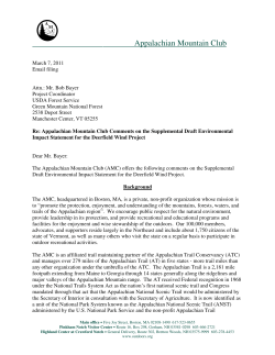 AMC Comments - Appalachian Mountain Club