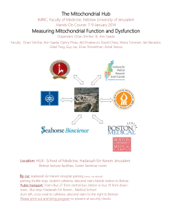 Measuring Mitochondrial Function and Dysfunction Conference 2014