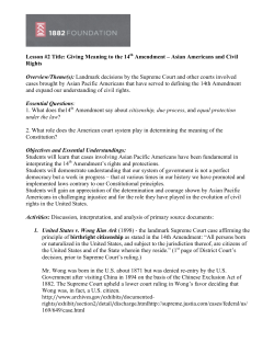 Asian Americans and the 14th Amendment