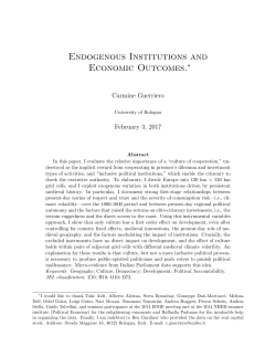 Endogenous Institutions and Economic Outcomes.