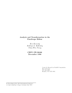 Analysis and Transformation in the ParaScope