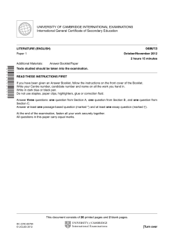 UNIVERSITY OF CAMBRIDGE INTERNATIONAL EXAMINATIONS