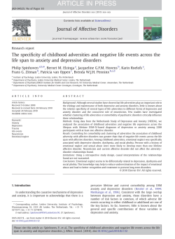 The specificity of childhood adversities and negative life events