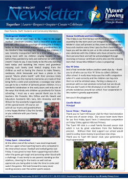 Newsletter No.13, 2017 - Mount Lawley Primary School
